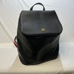 Tommy Hilfiger‎ Black Convertible Backpack Shoulder Bag Purse Red White Blue